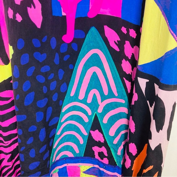 Camilla bright Fair Lady’s Dinkum print embellished silk caftan. One size - Picture 5 of 16